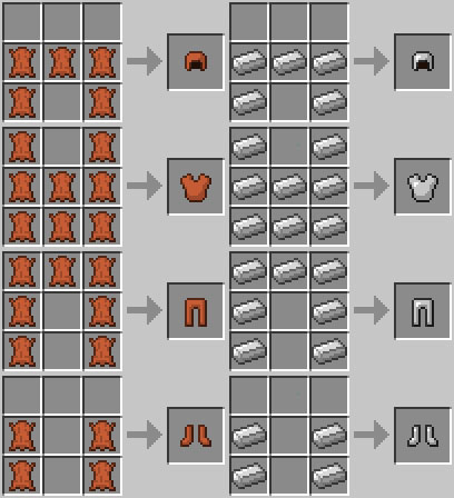 Minecraft receitas armadura