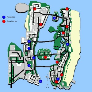 Mapa das Propriedades de GTA Vice City