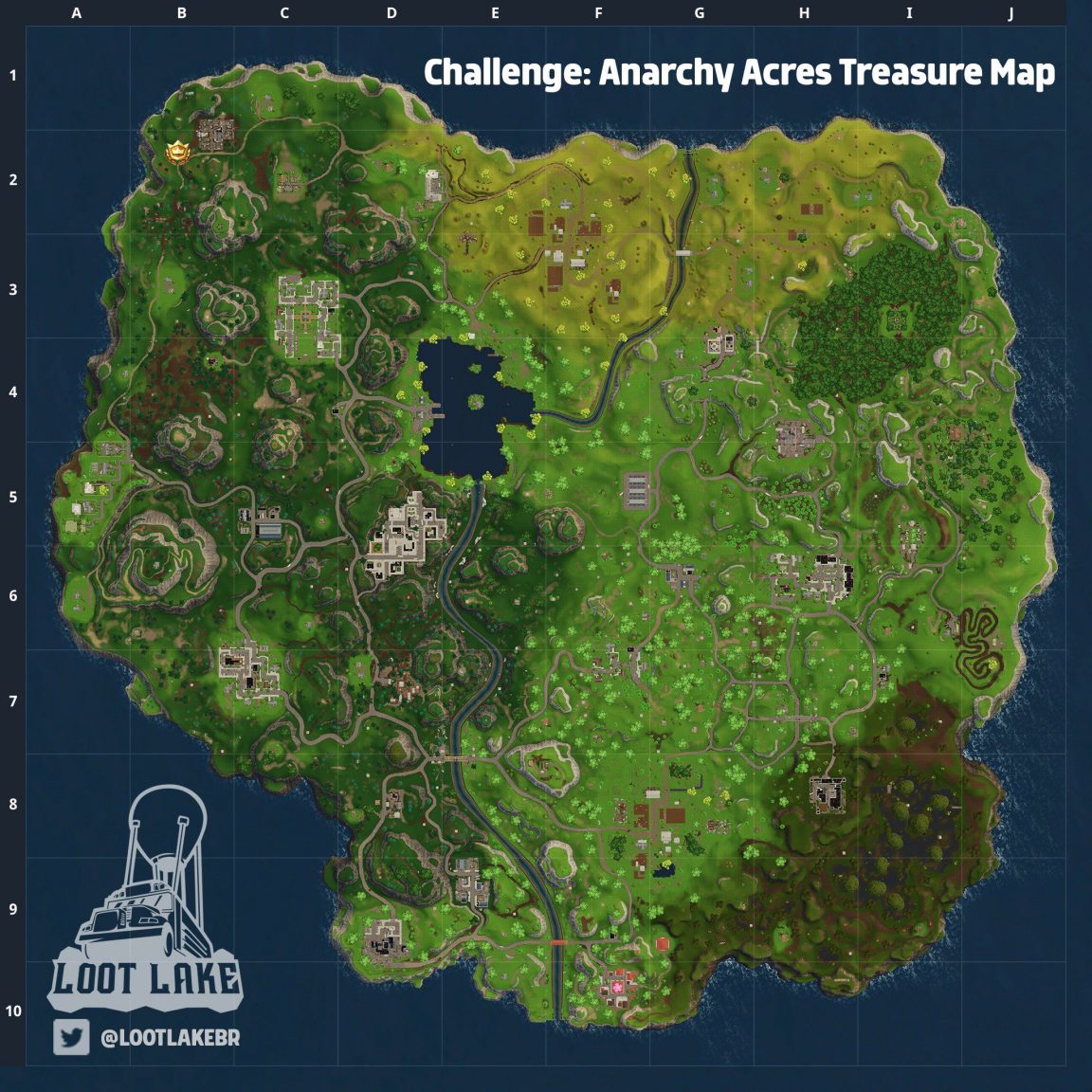 Guia Fortnite: mapa do tesouro nas Bobinas Traiçoeiras