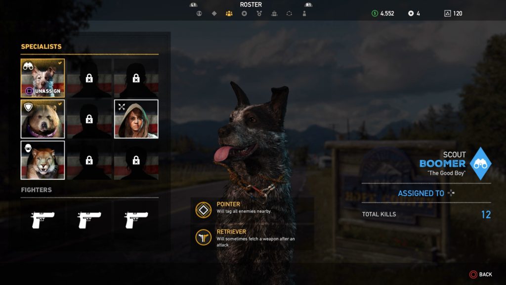 Far Cry 5 recrutar cão Boomer