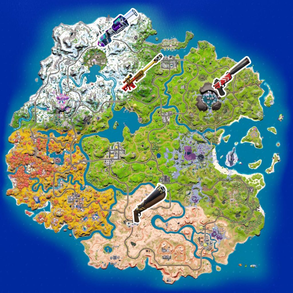 fortnite mapa armas exóticas